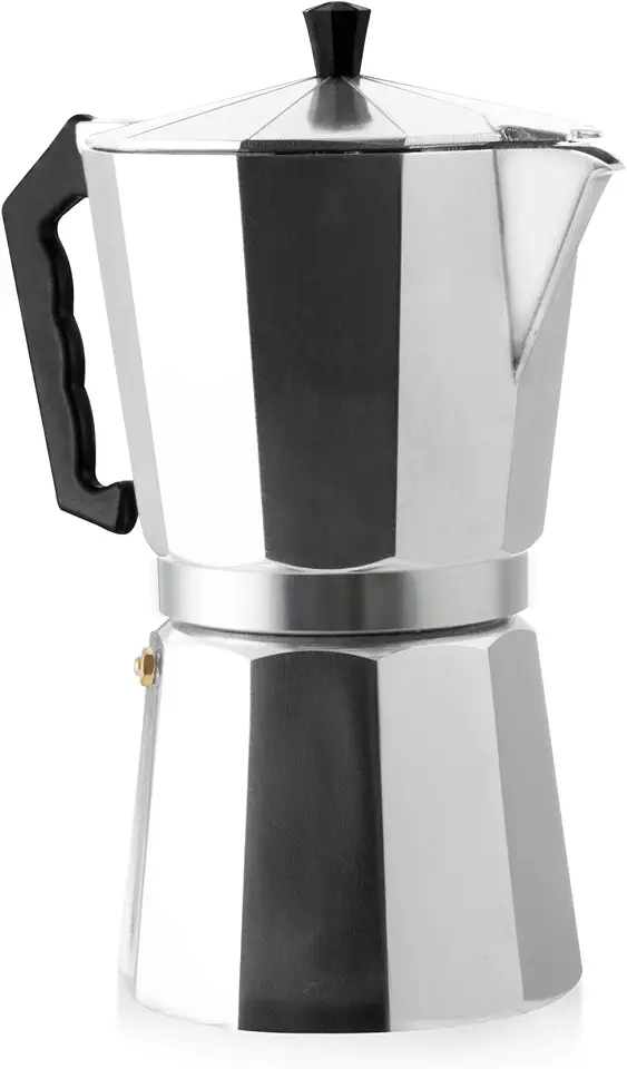 Mimo Style Cafeteira Italiana Moka de Aluminio Com Alça Café Expresso Para 12 Cafézinhos, Capacidade 600 ml, Feita de Materiais Leves e de Alta Qualidade Ideal Para Sua Cozinha