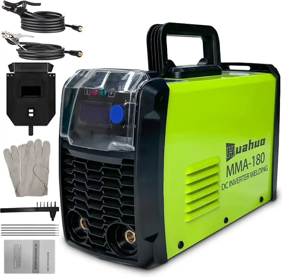 Máquina de Solda Inversora,Portatil de Alta Potência com Acessórios MMA180（220V/120A) (Verde-220V)
