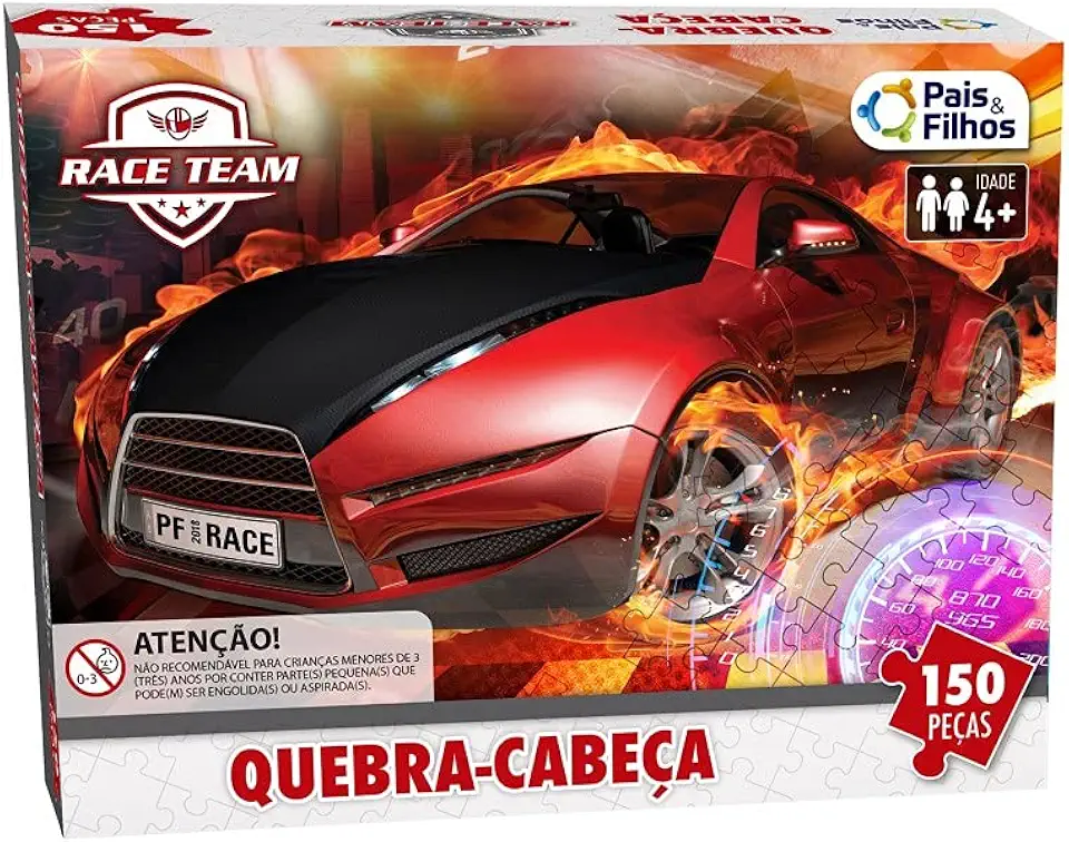 Quebra-Cabeça Cartonado Premium Race 150 Peças Pais e Filhos