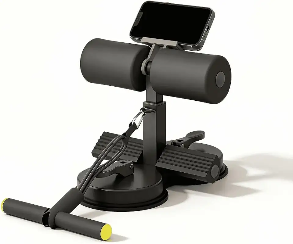 Auxiliar de Abdominais para Uso Doméstico, Aparelho Portátil de Treino para Abdômen e Core, Fixação Segura, Ergonômico e Prático para Exercícios em Casa