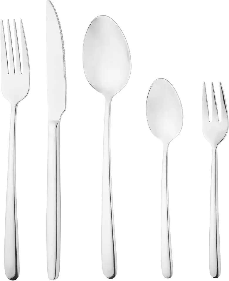 WOLFF Faqueiro de Aço Inox Viena 30 Peças - Mesa Posta - Itens Para Casa - Utensílios de Cozinha - Enxoval - Casamento - Decoração