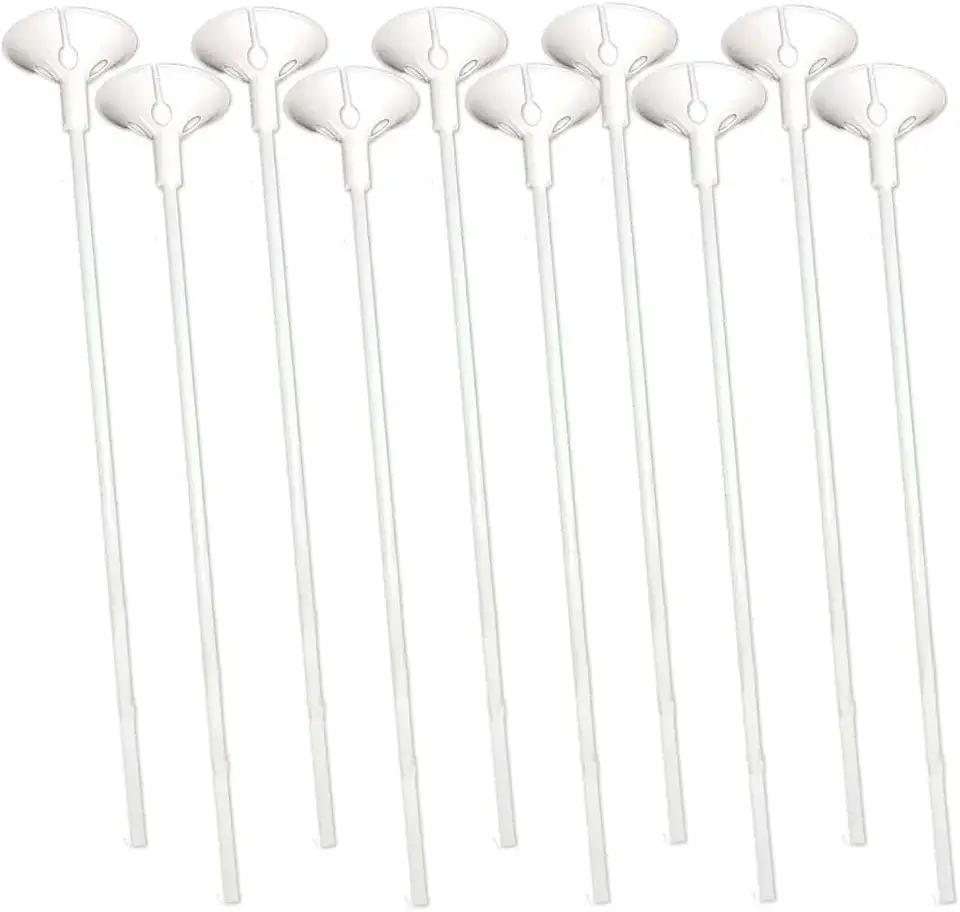 Suporte Para Balao Festas 33 Cm , Branco, 10 unidades