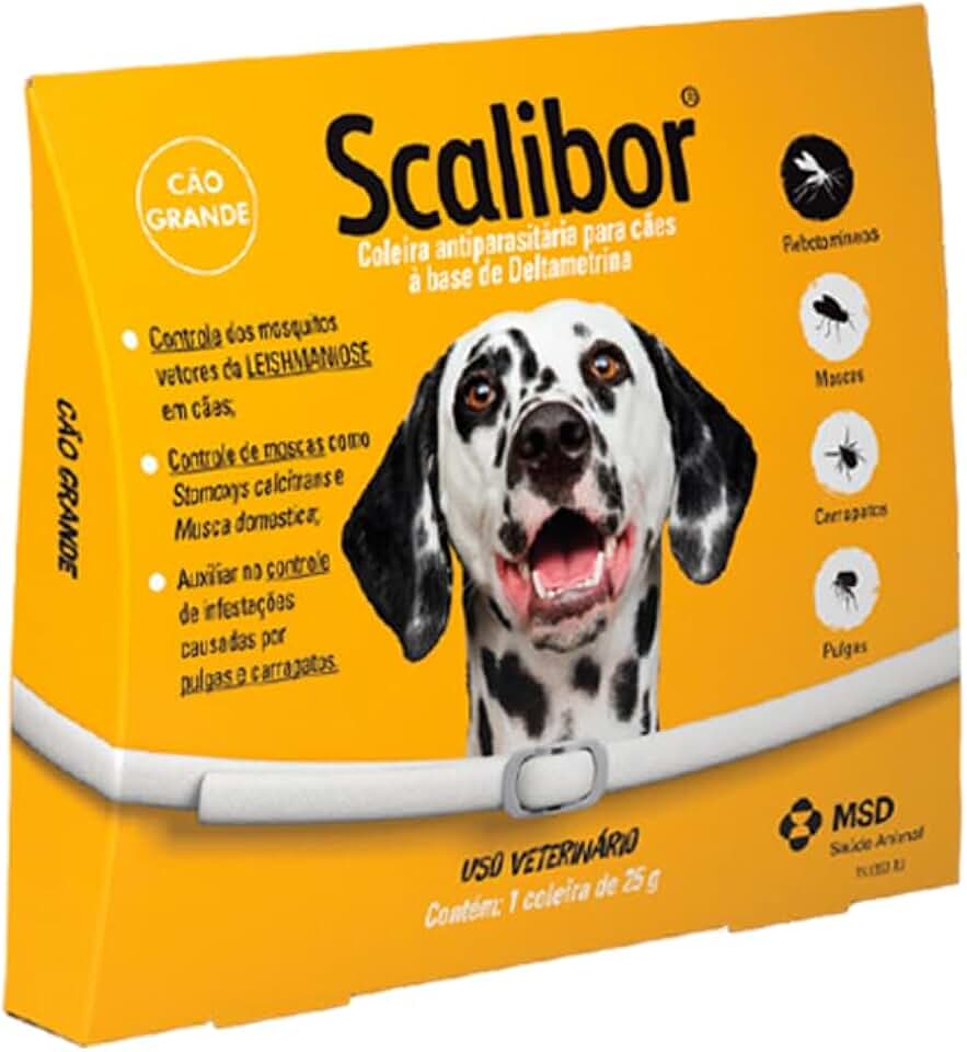 Scalibor® 25g - Coleira Antiparasitária contra mosquitos vetores da Leishmaniose - Cães porte grande 65cm - MSD Saúde Animal