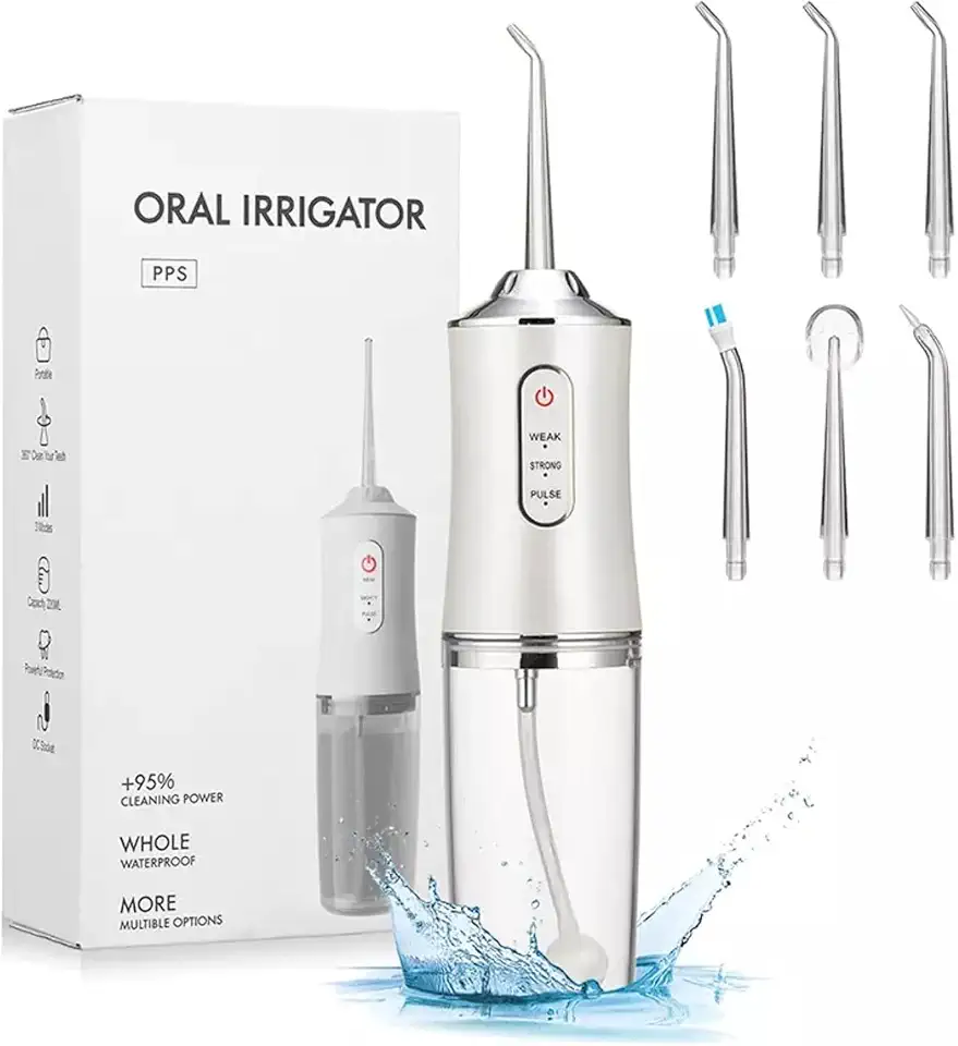 Irrigador Oral Limpeza Profunda Jato D àgua Supersônico 3 Modos Diferentes Tanque de 220ML Eletrico Dentes e Gengiva (Multicolorido)