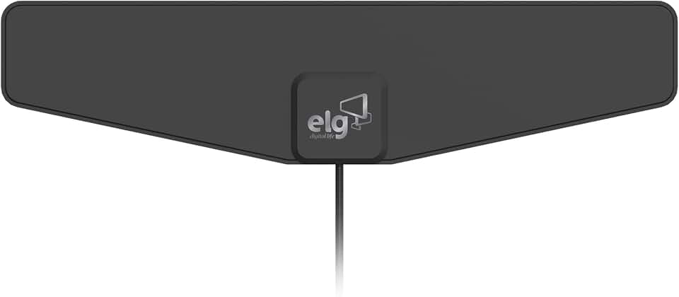 ELG, HDTVSLIM50, Antena Digital Interna para TV Falcon, Compatível com Sinal Analógico e Digital, Cabo de 10m, Ganho de 7dB, Alcance 60km, Cinza