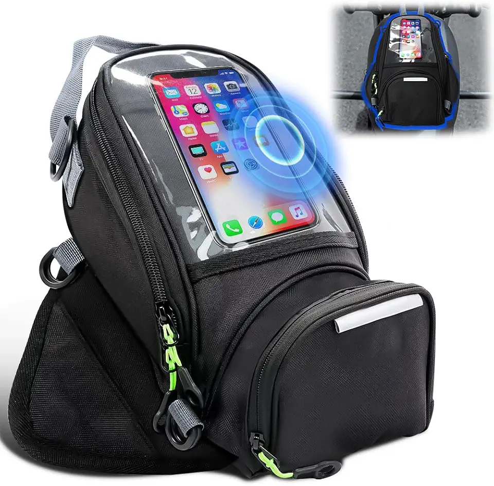 Bolsa Universal para Tanque de Combustível, Bolsa para Tanque de Motor de Motocicleta com Ímã, Preto
