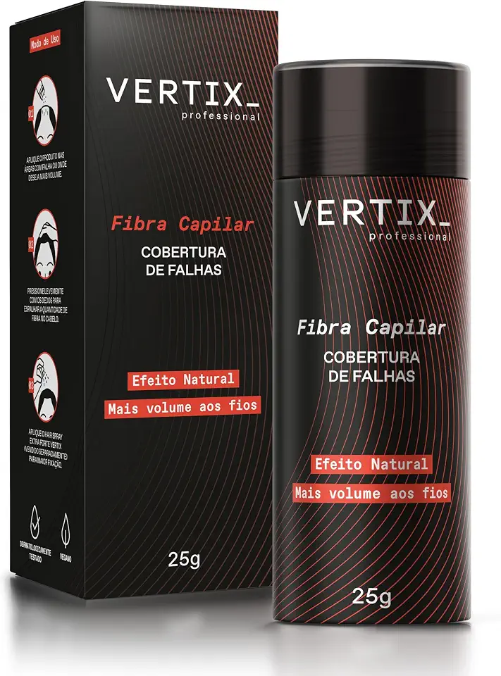 VERTIX FIBRA CAPILAR PARA CABELOS CASTANHO ESCURO 25G