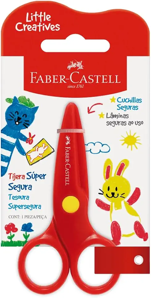 Tesoura Little Creatives, Faber-Castell, Supersegura, Sem Ponta, Infantil, Pré-escola, 1 Tesoura