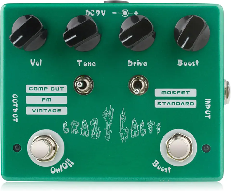 Pedal de Efeitos para Guitarra, Pedal de Overdrive de Dois Canais, Projetado para Guitarras Elétricas