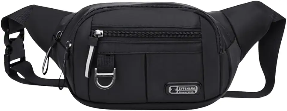 Pochete Motociclista Multiuso Impermeável Grande Capacidade, Múltiplos Bolsos, Alça Ajustável, Bolsa Motoqueiro Masculina e Feminina, Uso na Transversal no Ombro ou na Cintura (PRETO)