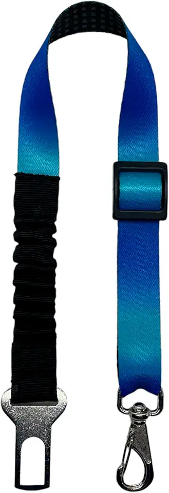 Cinto de Segurança Pet Universal com Sistema de Amortecimento, Ajustável 48-72cm, Mosquetão Giratório com Trava de Segurança para Veículos (azul)