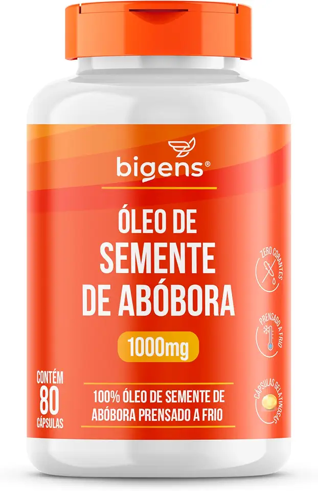 Óleo de Semente de Abóbora 1000mg, 80 cápsulas, Biogens