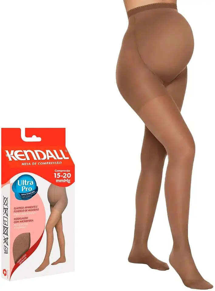 Meia Calça Kendall Gestante Média Compressão com ponteira 1653 Castanho - GG