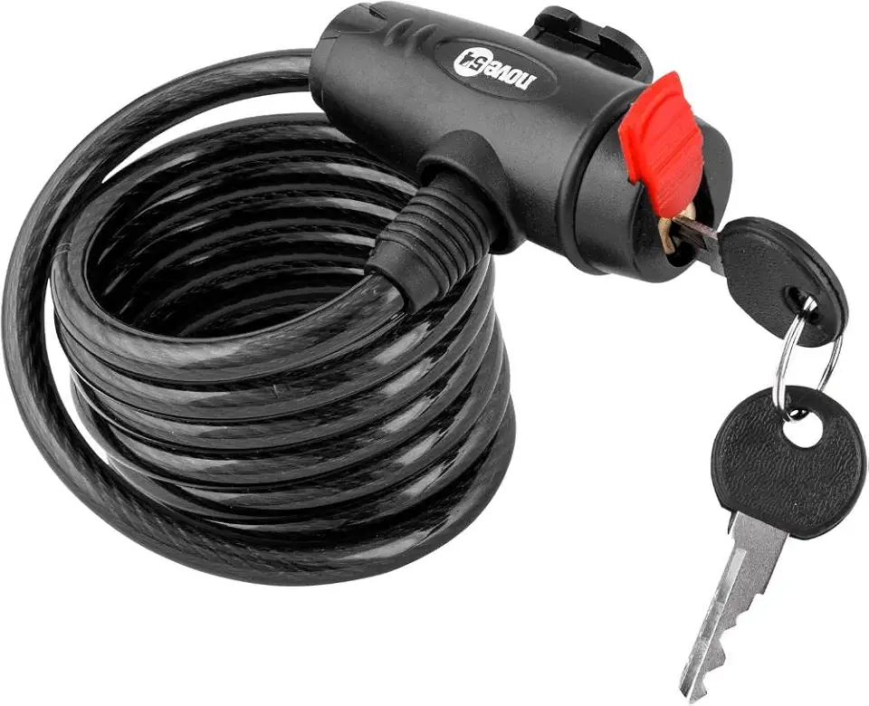 Nove54, Cadeado Para Bicicleta, 150 Cm, Com Chave.