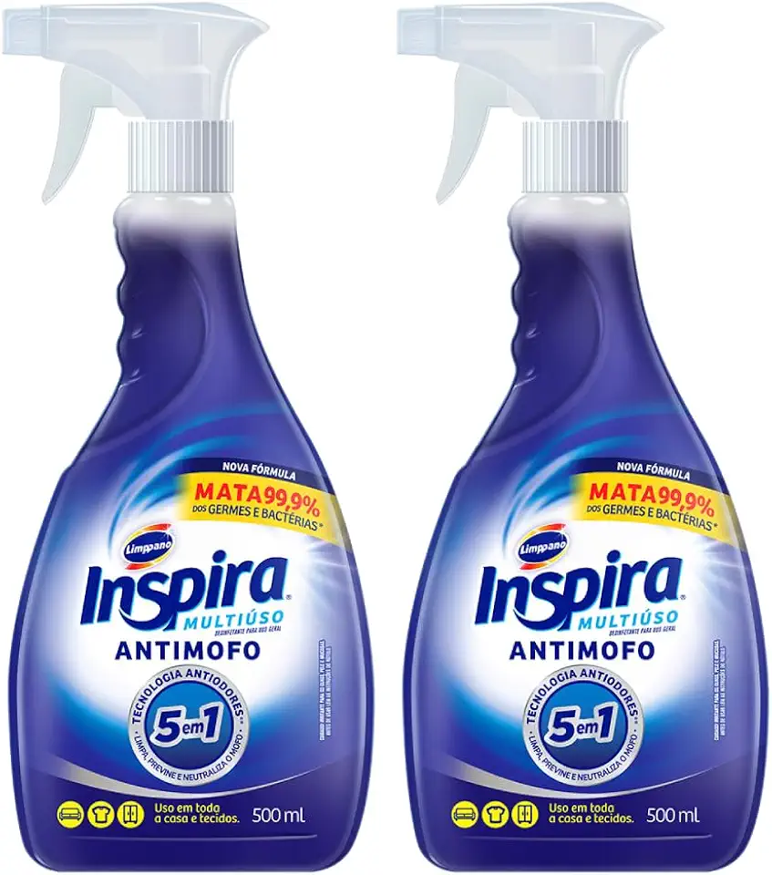 Limppano Desinfetante Spray Inspira Multiuso Antimofo 500ml Kit 2 unidades