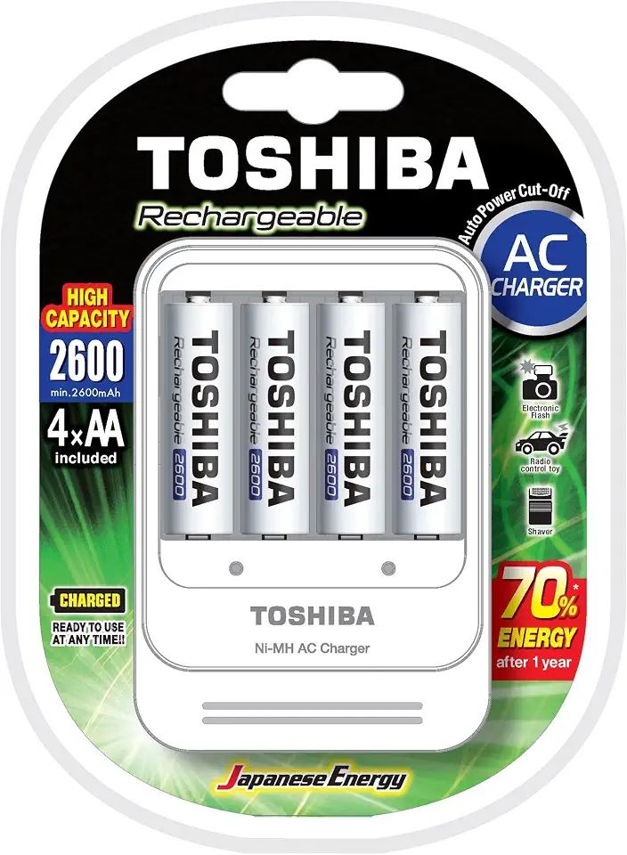 Carregador de Pilhas AA/AAA TNHC-6GAE4 CB c/ 4 AA Toshiba