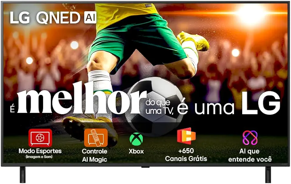 Smart TV 4K 55" LG QNED 55QNED80 Processador α7 AI Ger8 Super Slim Design Local Dimming Alexa Integrado WebOS 25