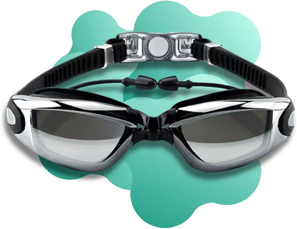 Óculos de Natação Profissional Adulto Wide Frame em Silicone Sem Vazamentos, Impermeável e Confortável, com Protetores Auriculares, Ideal para Piscina e Mar – Qualidade Premium LNSTORE