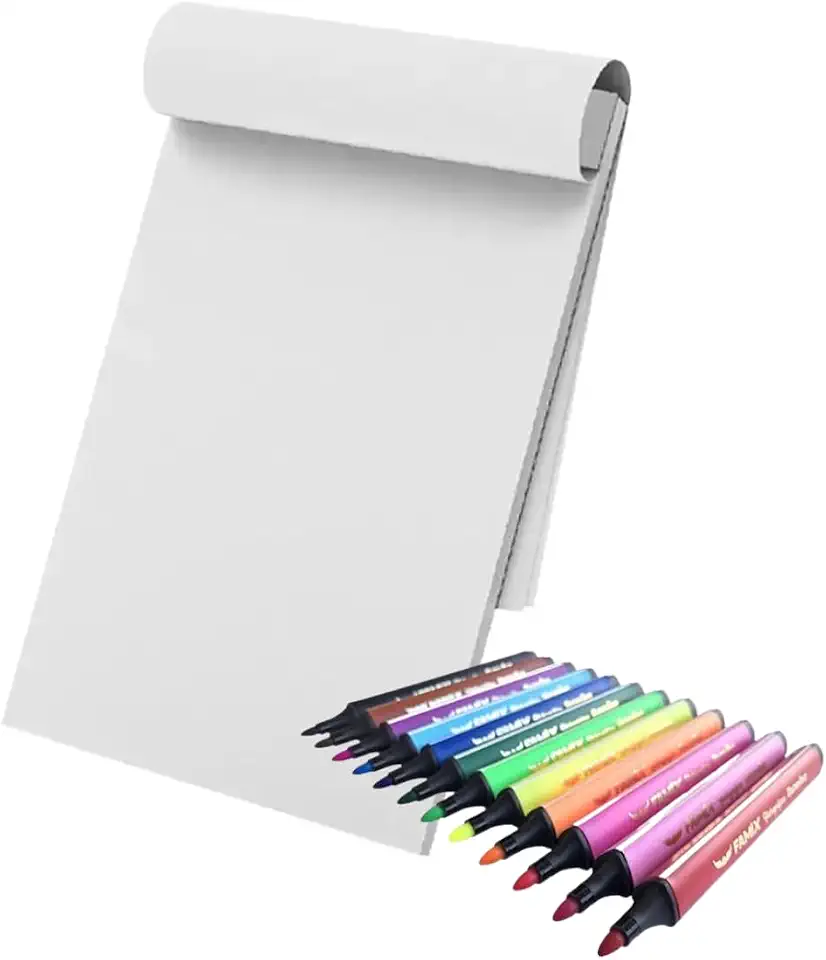 Bloco para Flip Chart 50 Folhas com 6 Canetas Normais Papel para Cavalete Apresentações e Treinamentos