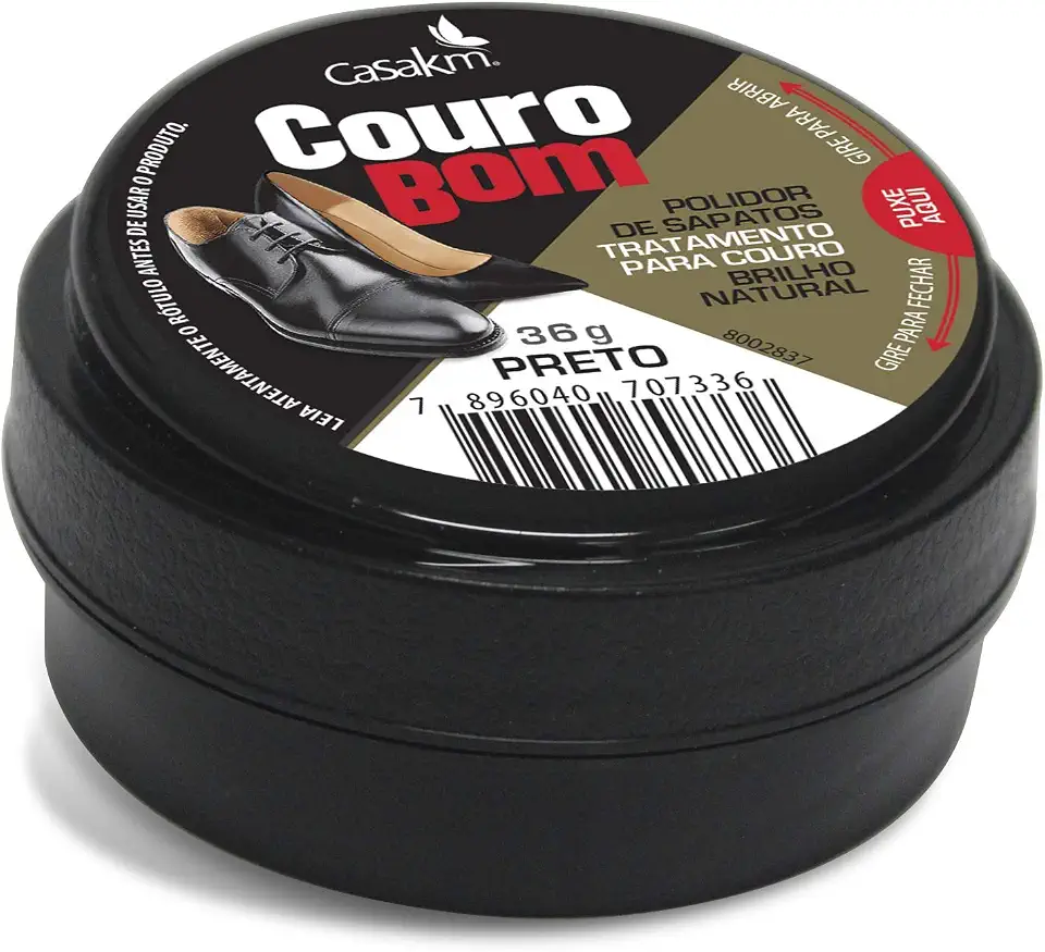 Casa Km Polidor De Sapatos Couro Bom Crème Preto 36G