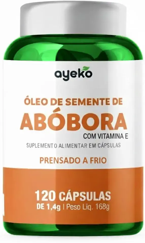 Óleo de Semente de Abóbora Com Vitamina E Prensado a Frio 120caps Ayeko
