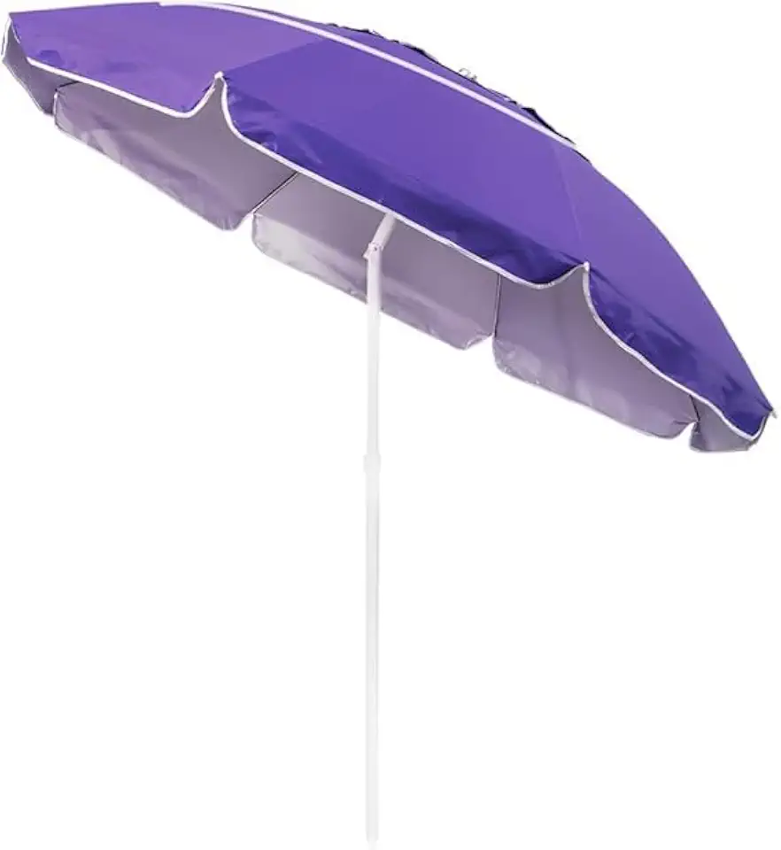 Guarda-Sol de Praia Grande, Proteção UV, Articulável, Ajuste de Altura, Material Leve e Durável, Poliéster e PVC, para Família de até 6 Pessoas, 2,40m