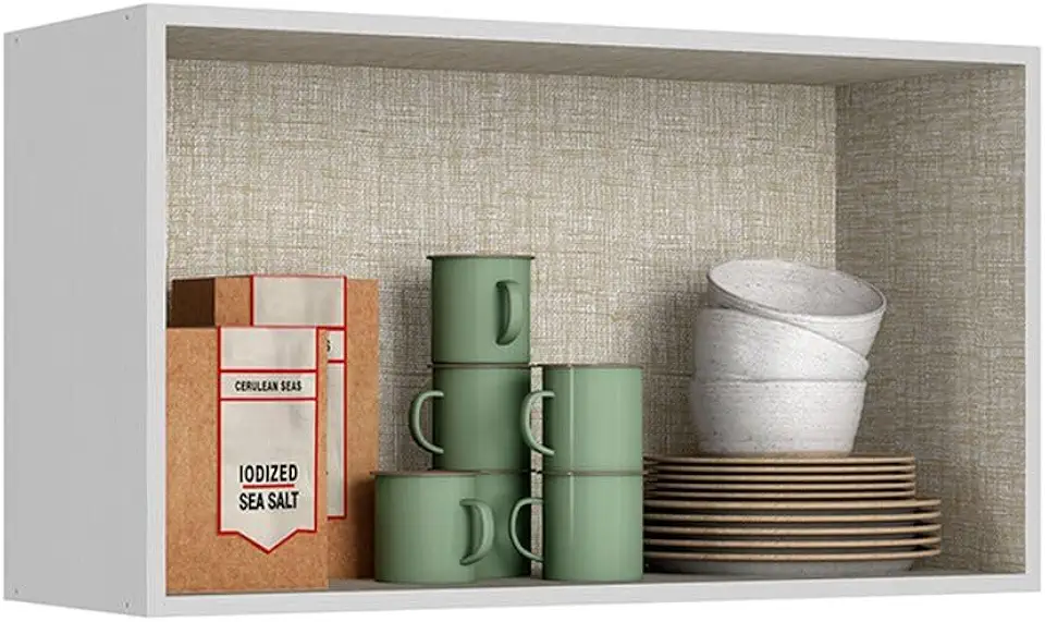THB Leticia Armário Aéreo Basculante, MDP/MDF, Branco, 80 x 45 x 31 cm, 11 kg, 1 Porta, Montagem na Parede, Acabamento Acetinado, 10 kg Capacidade