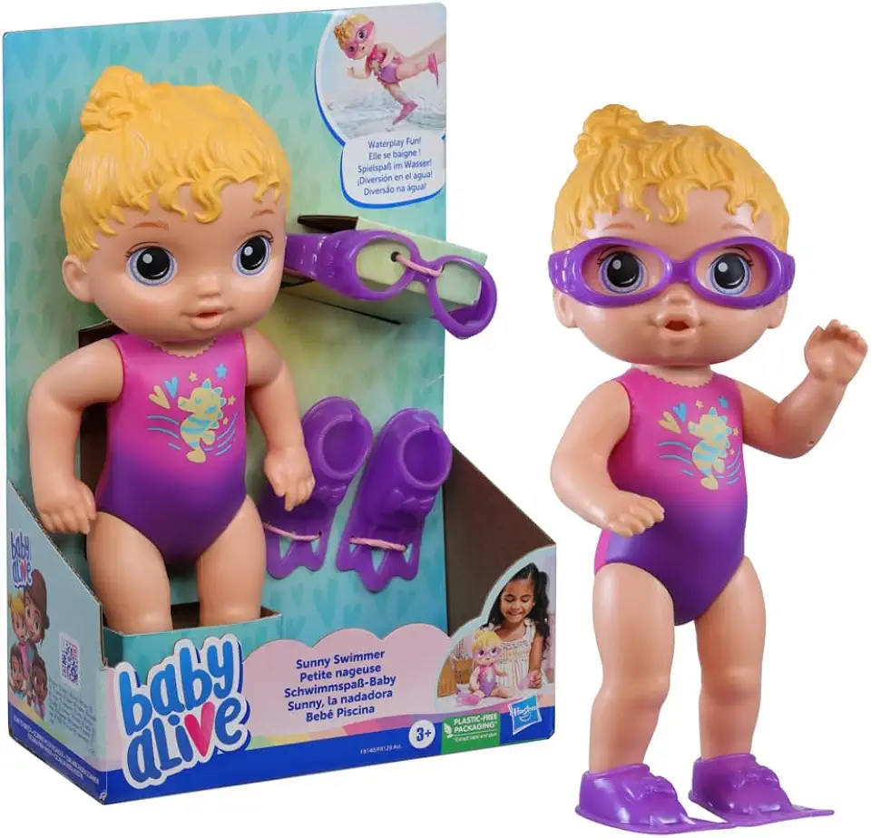 Baby Alive, Boneca, Sunny Swimmer - Cabelos Loiros, Acessórios Inclusos