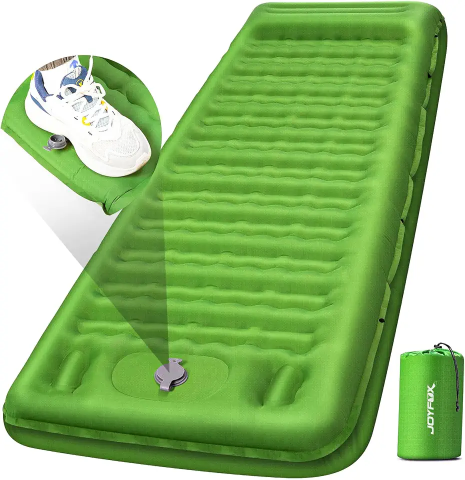 Joyfox Colchão Inflável de Camping Ultraleve 900g, Isolante Térmico Premium 12cm de Espessura, 200x70cm com Bomba de Pé Integrada, Tecido TPU Resistente para Trilha e Trekking