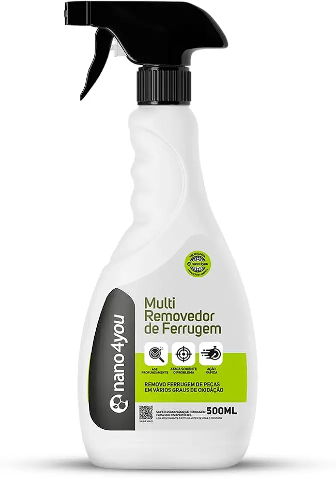 Multi Removedor de Ferrugem Tira Ferrugem em peças metálicas e pisos 500ml nano4you