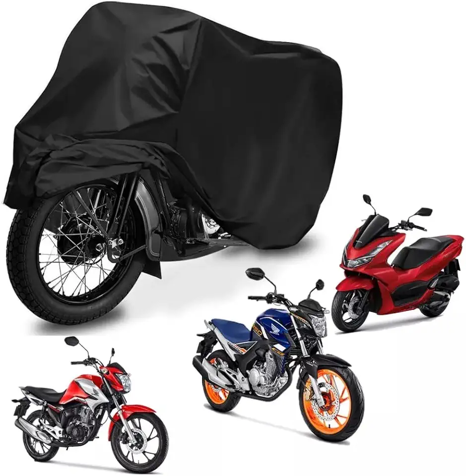 Capa de Cobrir Moto em Couro Impermeável Proteção Sol Chuva UV Com Forro Anti Riscos (BIZ 125 CC)