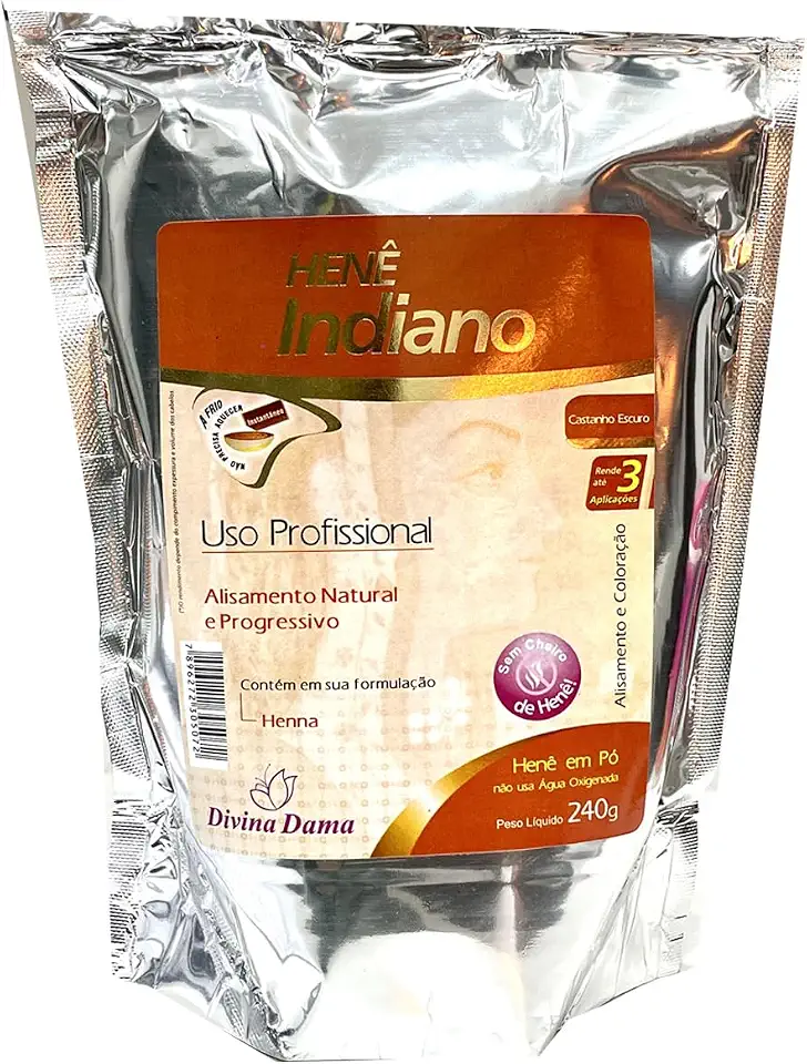 Indiano Henê Pó 240g Pouche Castanho Escuro