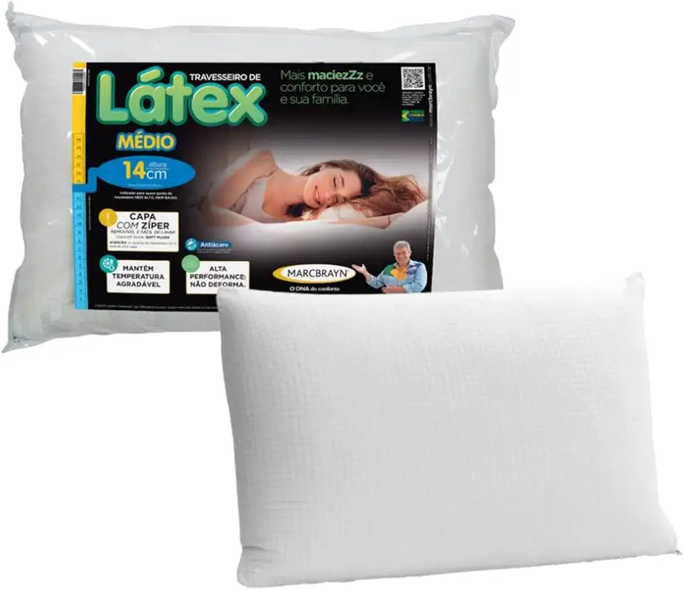 Travesseiro MarcBrayn Látex Médio 14cm