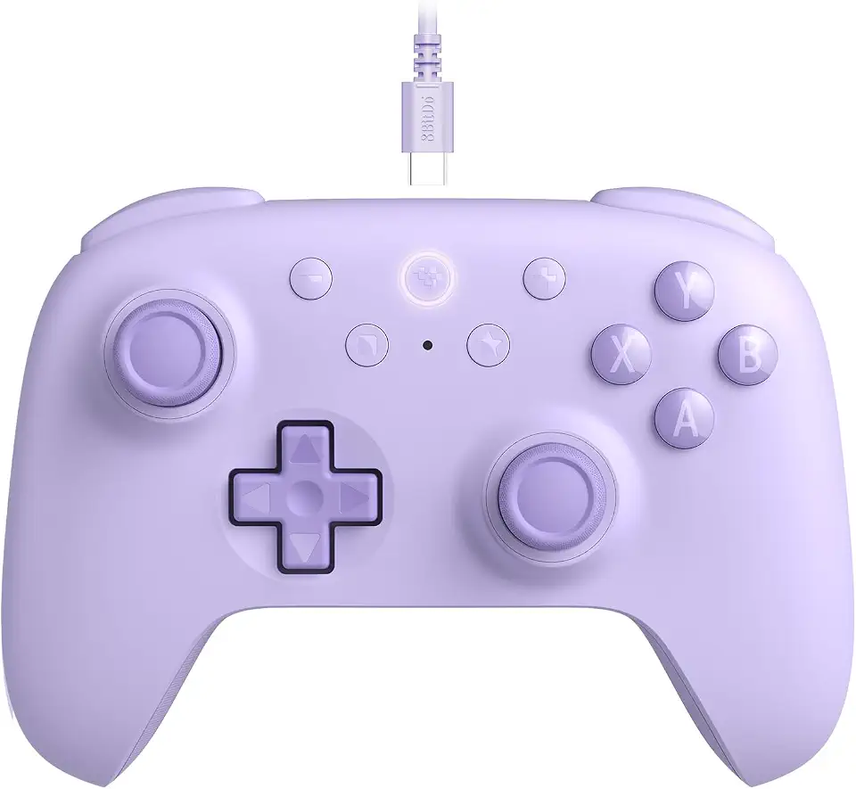 8Bitdo Ultimate 2C Wired Controller for Windows PC and Android, with 1000Hz Polling Rate, Hall Effect Joysticks and Hall Triggers, and Remappable L4/R4 Bumpers (Purple)