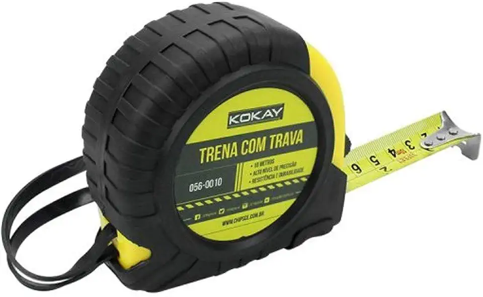 Kokay 056-0005 Trena com Trava, Preto/Amarelo, 19 mm x 5 m