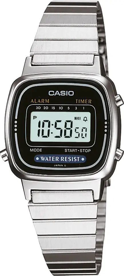 Relógio de Pulso Casio Feminino Vintage Prata Mini LA670WA-1DF.