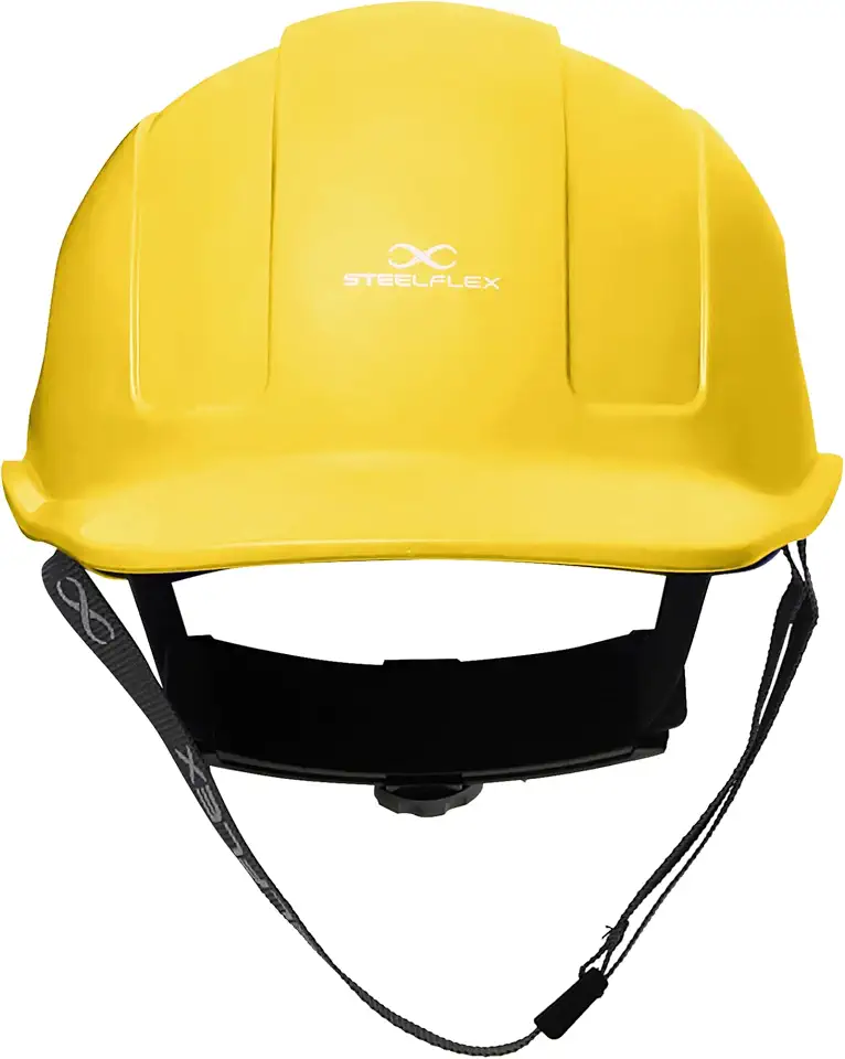 Capacete Steelflex Turtle Amarelo com Aba Frontal, Suspensão, Catraca e Jugular CA35983