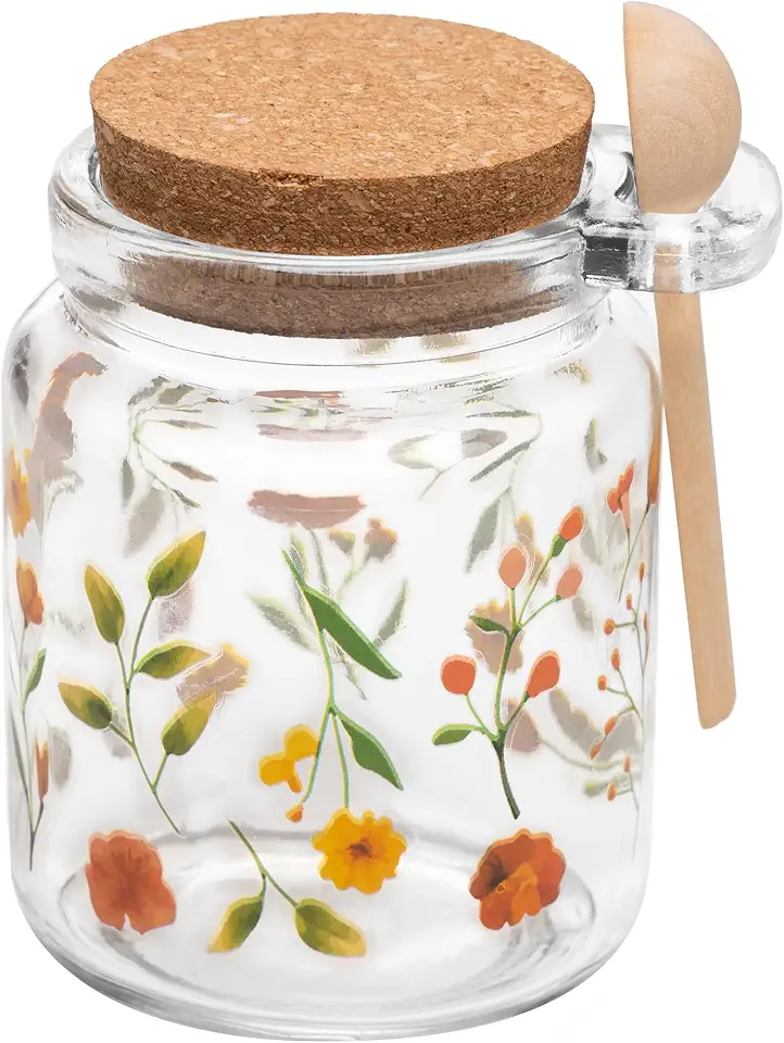 LYOR - Pote Redondo com Tampa e Colher Encanto 250ml Vidro