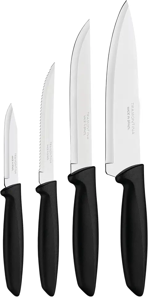 Tramontina JOGO FACAS INOX 4PC PLENUS PRE, Preto
