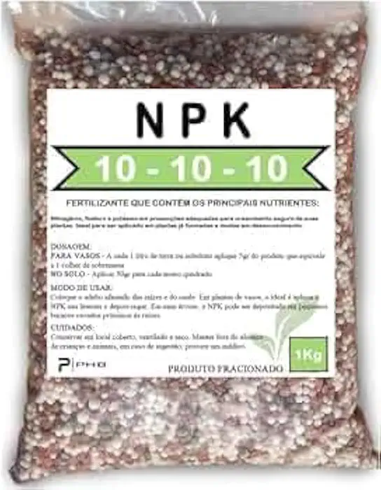Adubo Fertilizante NPK 10.10.10 Fracionado Hortaliças Flores Suculentas Rosas do Deserto Jardins (500, Gramas)