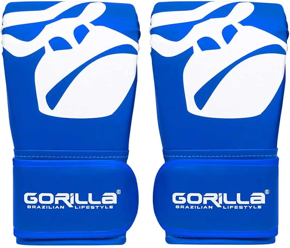 Luva Infatil Bate Saco Pró Gorilla Treino Muay Thai Boxe Kickboxing Artes Marciais Juvenil Azul