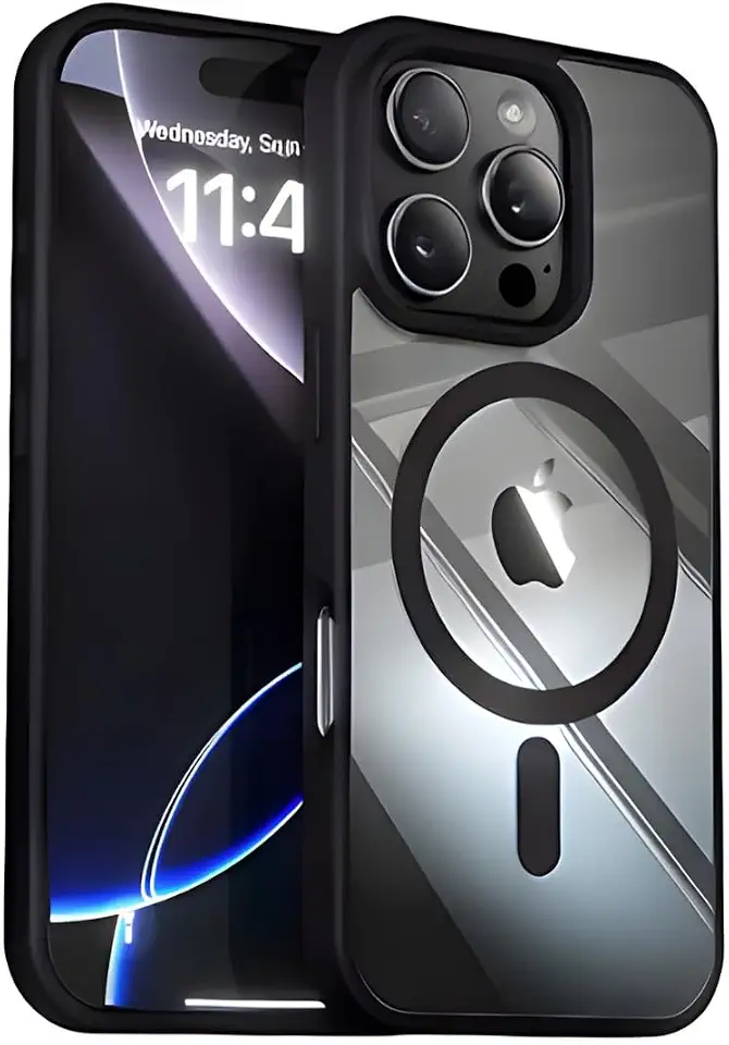 Capinha Case Capa Transparente Basic Anti Impacto Bordas Elevadas Magnética Premium Luxo Para iPhone (Preto, iPhone 12/12 Pro)