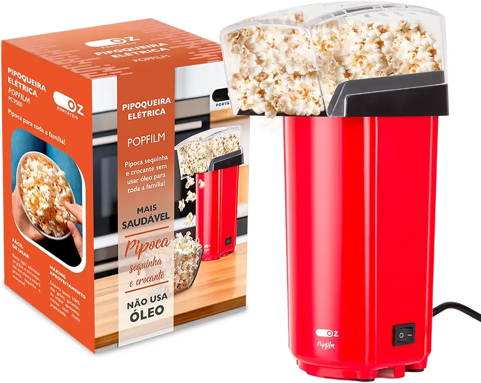 Pipoqueira Elétrica Popfilm Manteiga Sem Oleo 900w Pc9500 Oz Cor Vermelho 220v