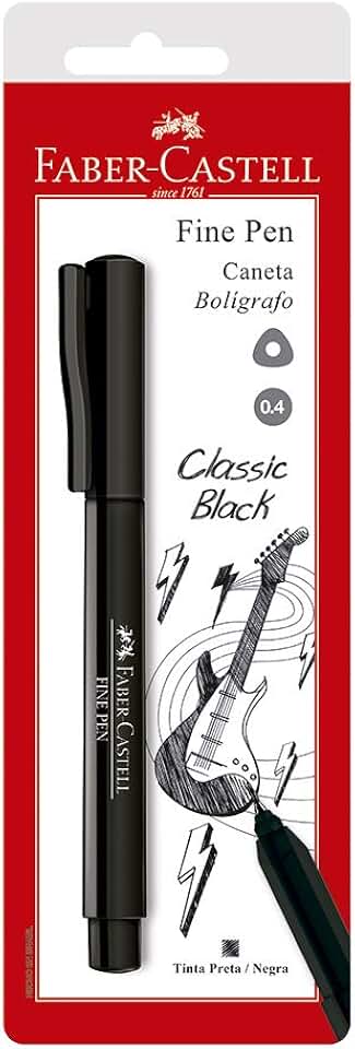 Caneta Fine Pen, Faber-Castell, SM/FPBPRZF, Preta