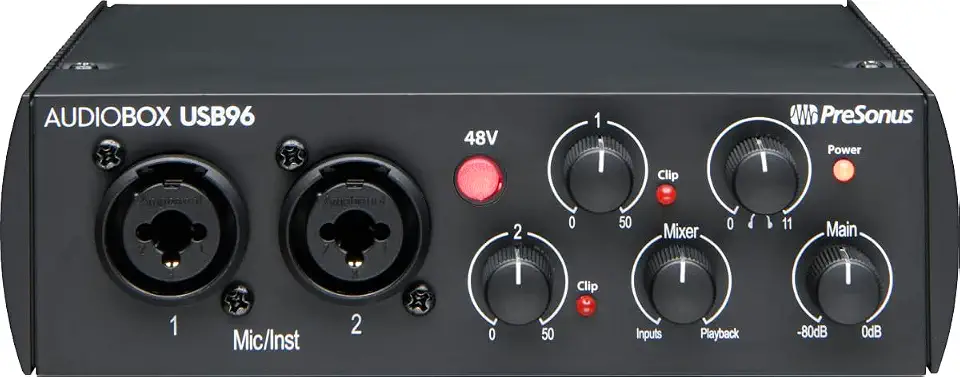Interface de áudio USB PreSonus AudioBox 96, edição 25º aniversário, com software de gravação DAW Studio One Artist