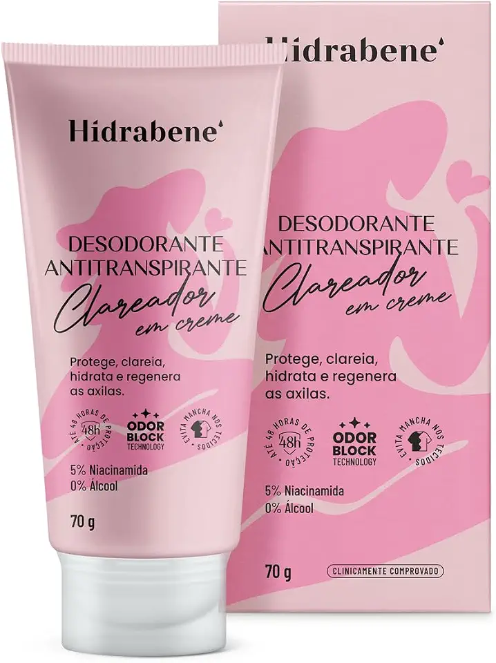 Hidrabene Desodorante Antitranspirante Clareador Creme 70g
