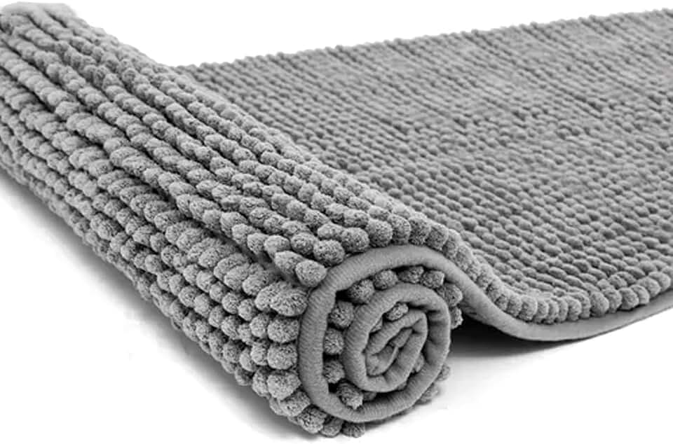 Tapete Passadeira Macarrão Antiderrapante 40x110cm Corttex – Estilo Bolinhas, Cozinha e Lavanderia, Conforto e Segurança (Cinza)