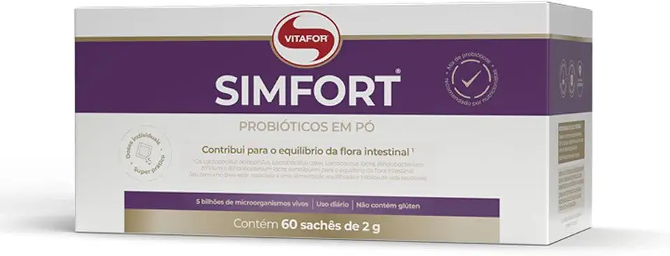 Simfort - Probiótico (Display 60 sachês de 2g), Único, VitaFor