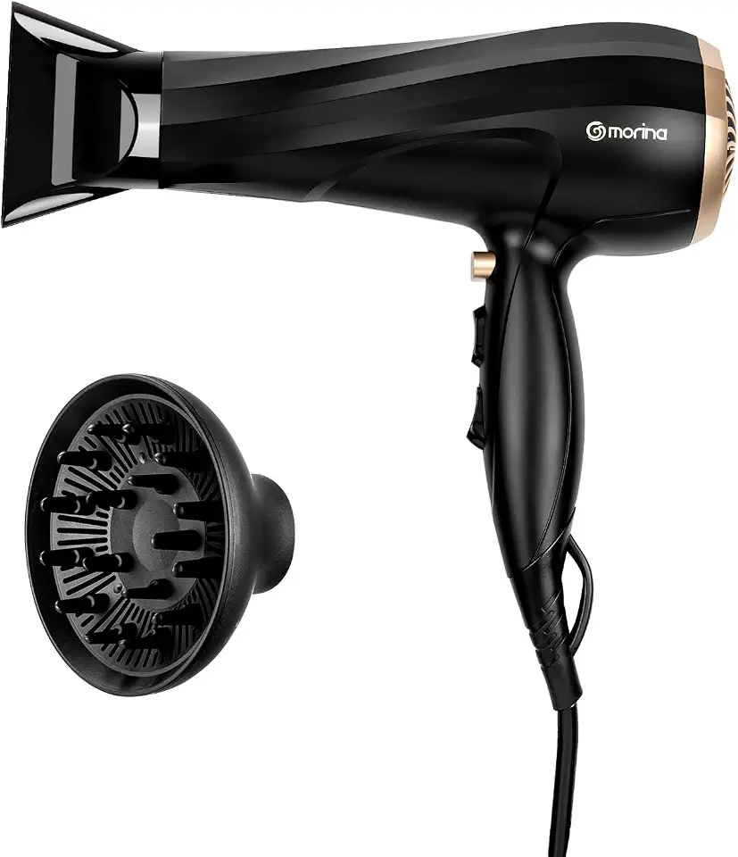Secador de Cabelo, 1900W, 127V, Equipado com Concentrador de Ar e Difusor, Plugue de Energia de 16A