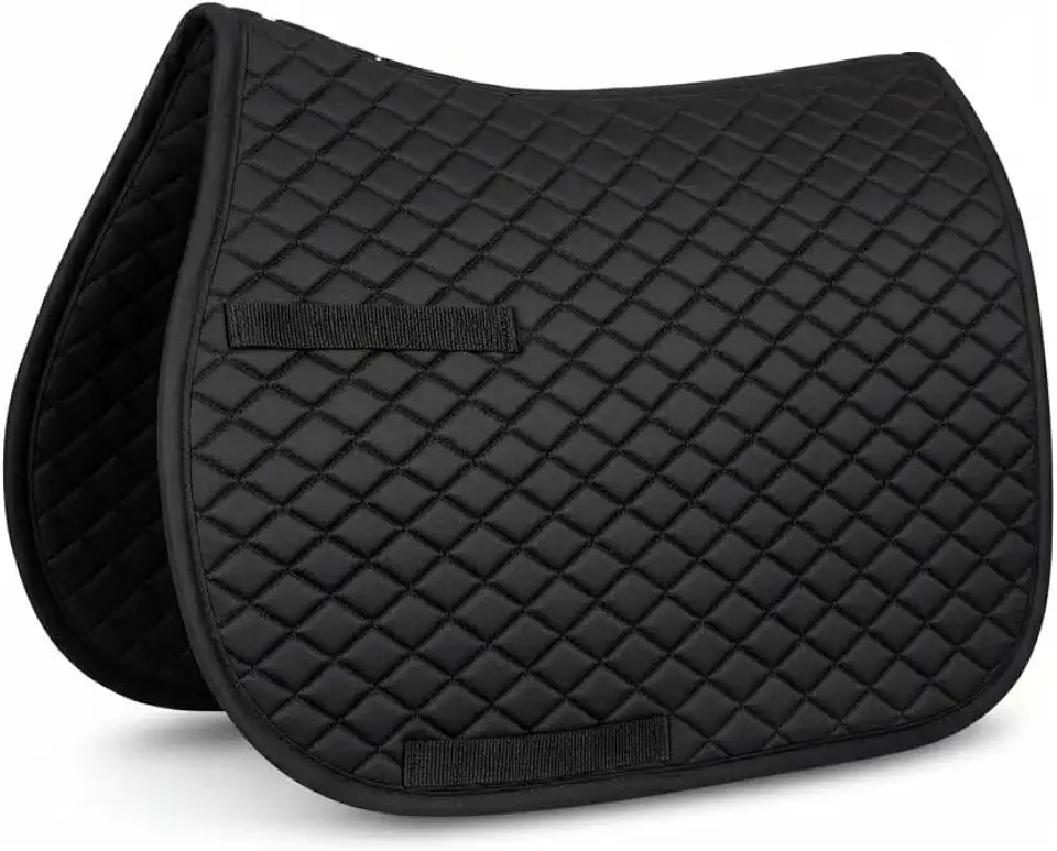 Manta de Salto para Sela de Hipismo Instep Preta, Absorção de Impacto, Conforto para Cavalo, Ideal para Salto e Treinamento Equestre
